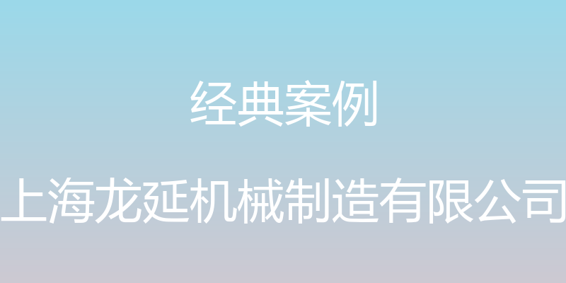 经典案例 - 上海龙延机械制造有限公司